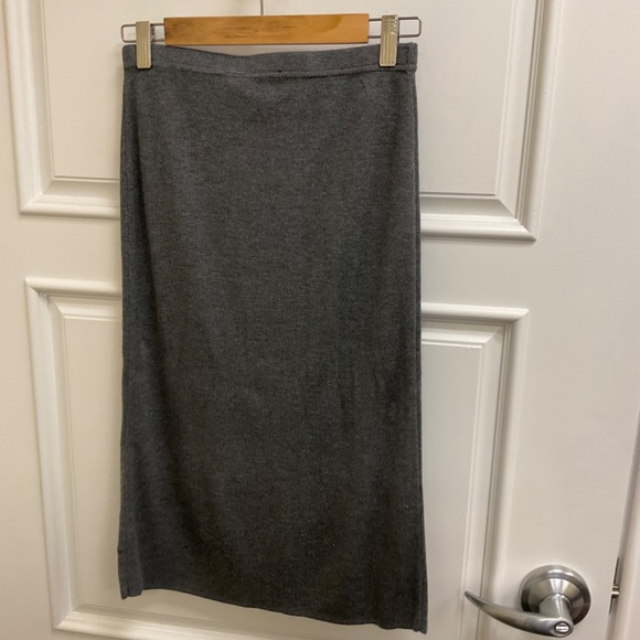 Elementz Midi Knit Skirt Gray Sz M Made in USA - Picture 3 of 8
